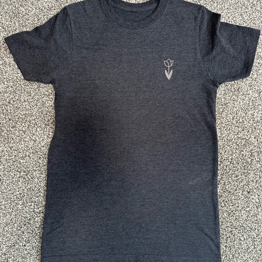 Dutch Bros Dark Charcoal Short Sleeve Tee with Small Chest Logo
